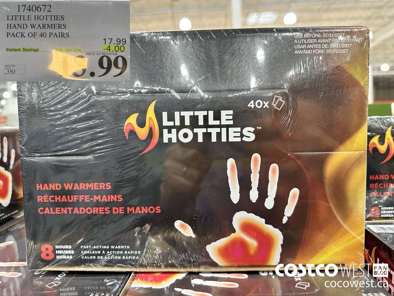 1740672 LITTLE HOTTIES HAND WARMERS PACK OF 40 PAIRS ($4.00 INSTANT SAVINGS EXPIRES ON 2024-12-24) $13.99