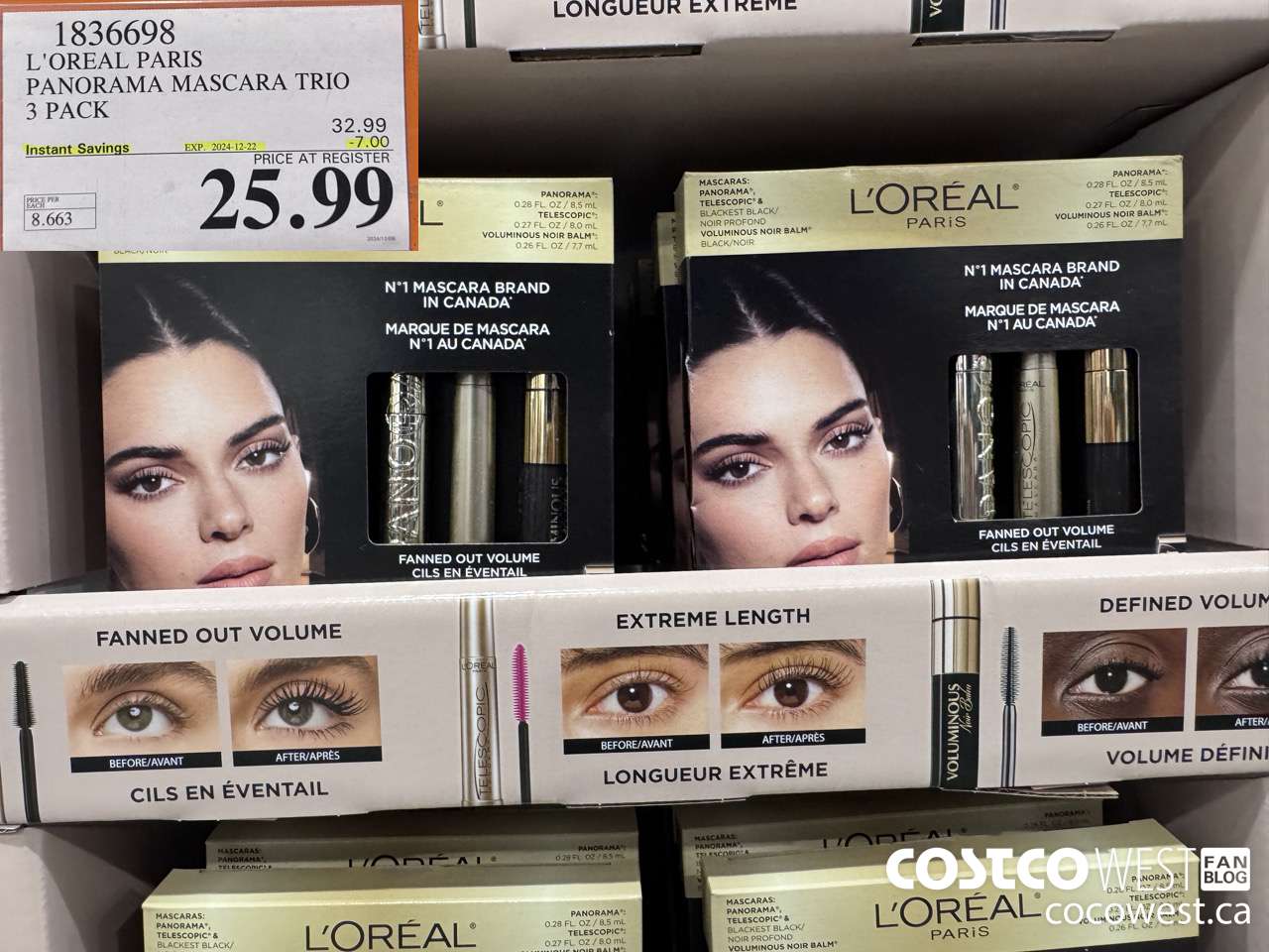 1836698 L'OREAL PARIS PANORAMA MASCARA TRIO 3 PACK ($7.00 INSTANT SAVINGS EXPIRES ON 2024-12-22) $25.99
