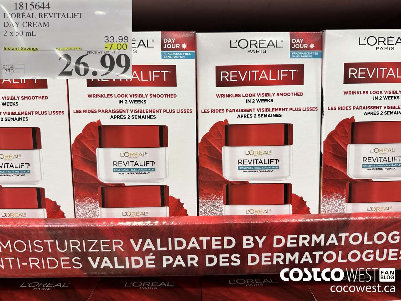 1815644 L'OREAL REVITALIFT DAY CREAM 2 X 50ML ($7.00 INSTANT SAVINGS EXPIRES ON 2024-12-24) $26.99