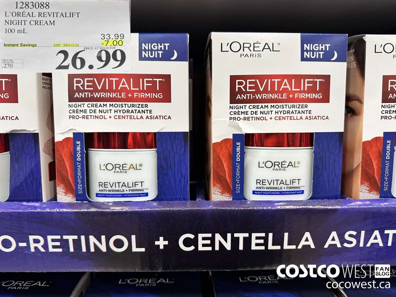 1283088 L'OREAL REVITALIFT NIGHT CREAM 100 mL ($7.00 INSTANT SAVINGS EXPIRES ON 2024-12-24) $26.99