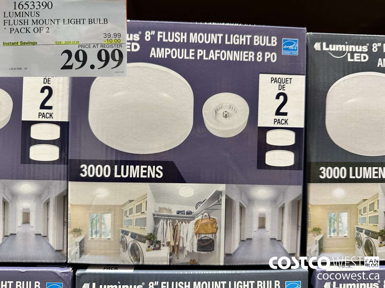 1653390 LUMINUS FLUSH MOUNT LIGHT BULB 2-PACK ($10.00 INSTANT SAVINGS EXPIRES ON 2024-12-29) $29.99