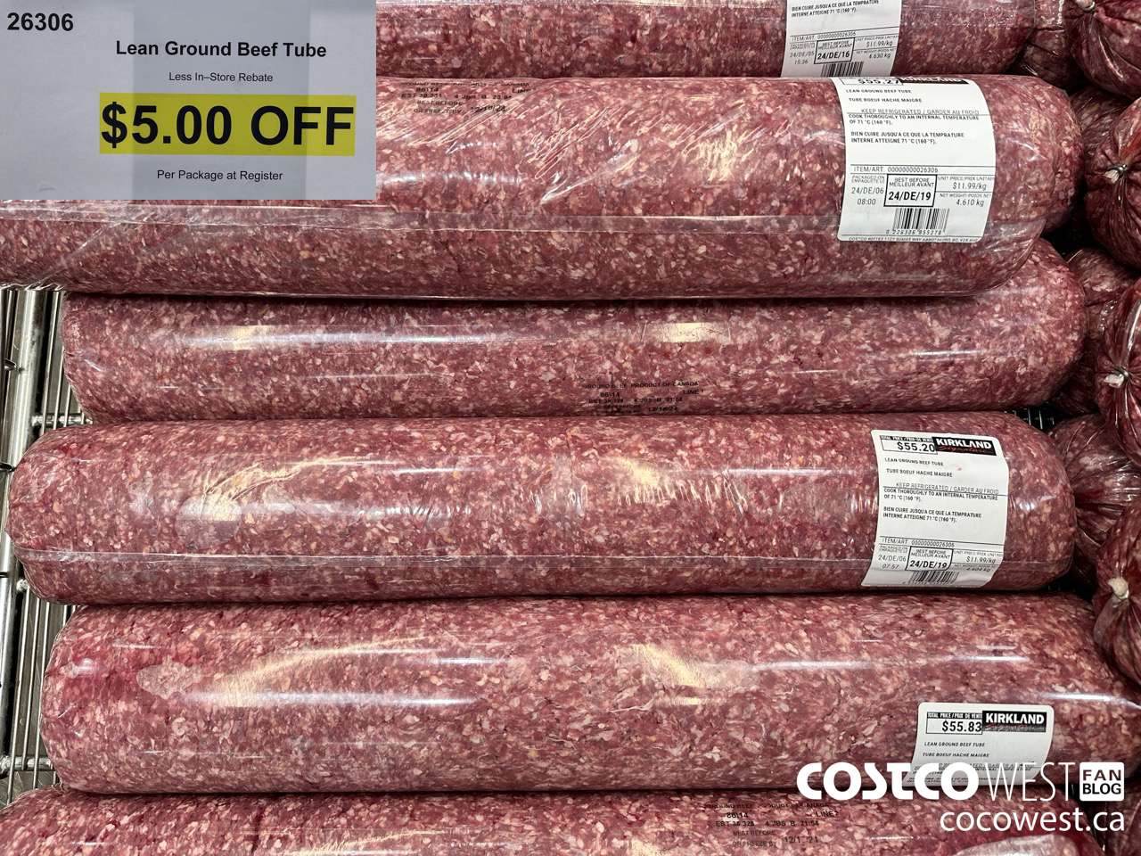 26306 Lean Ground Beef Tube ($5.00 INSTANT SAVINGS)