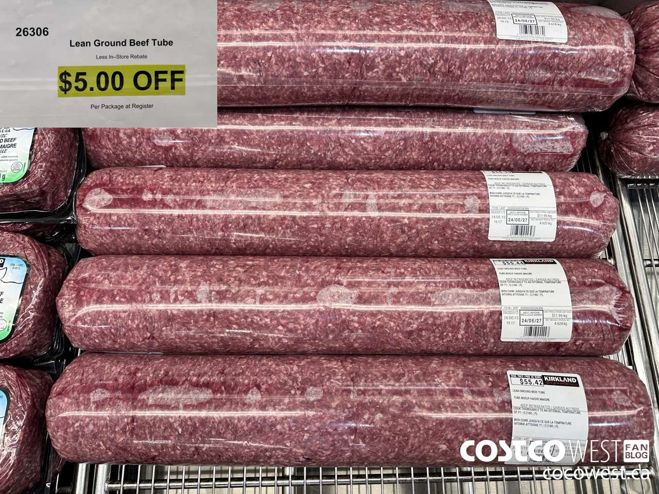 26306 Lean Ground Beef Tube ($5.00 INSTANT SAVINGS)