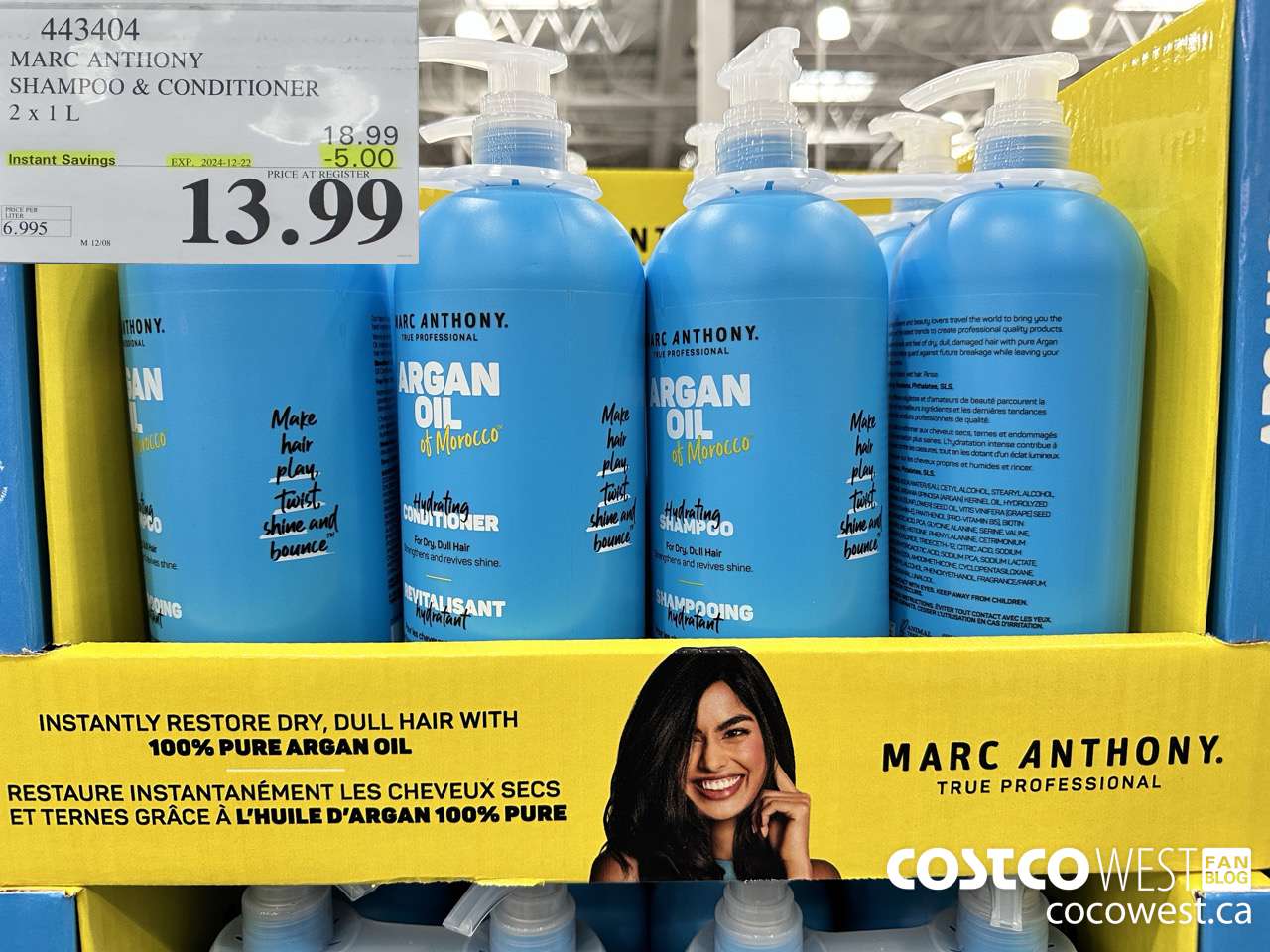 443404 MARC ANTHONY SHAMPOO & CONDITIONER 2 X 1L ($5.00 INSTANT SAVINGS EXPIRES ON 2024-12-22) $13.99