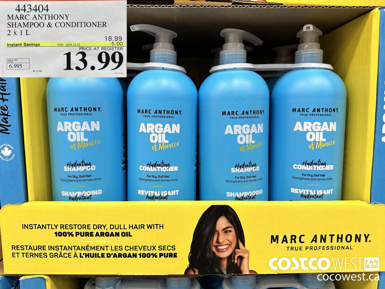 443404 MARC ANTHONY SHAMPOO & CONDITIONER 2 X 1L ($5.00 INSTANT SAVINGS EXPIRES ON 2024-12-22) $13.99