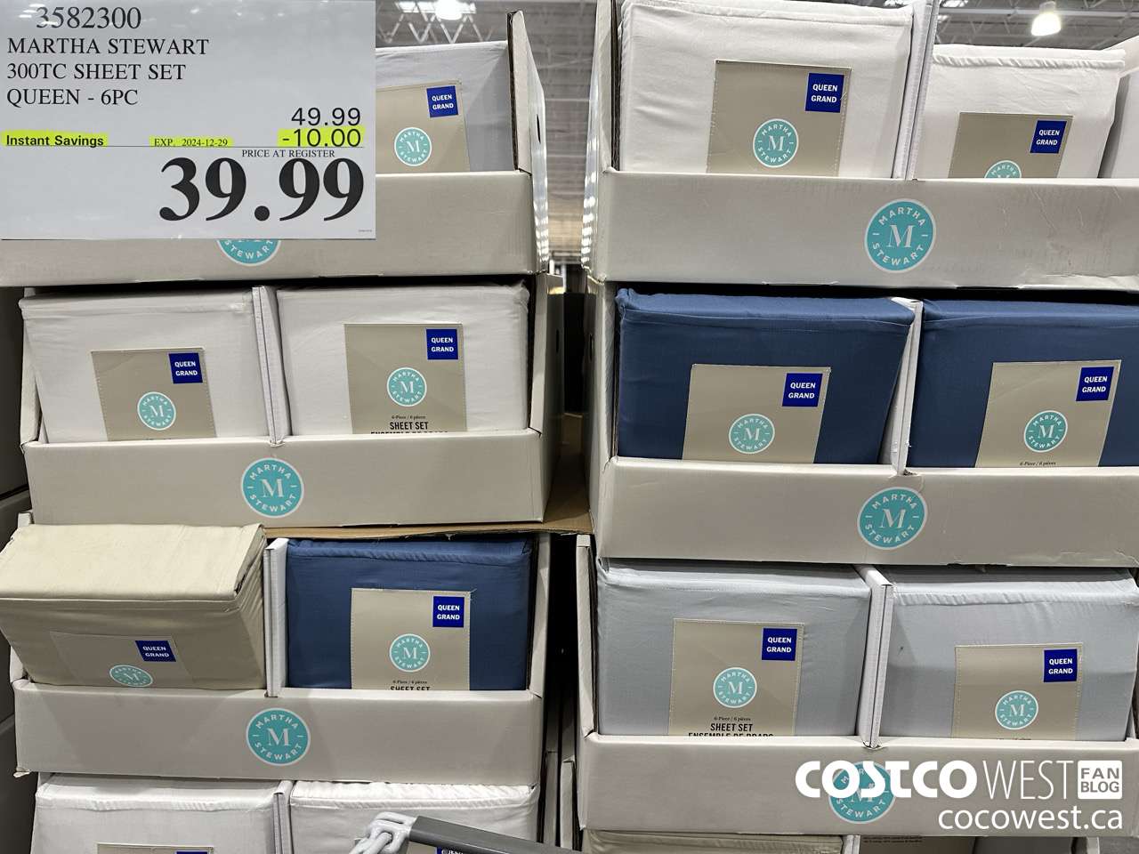 3582300 MARTHA STEWART 300TC SHEET SET QUEEN 6CP ($10.00 INSTANT SAVINGS EXPIRES ON 2024-12-29) $39.99
