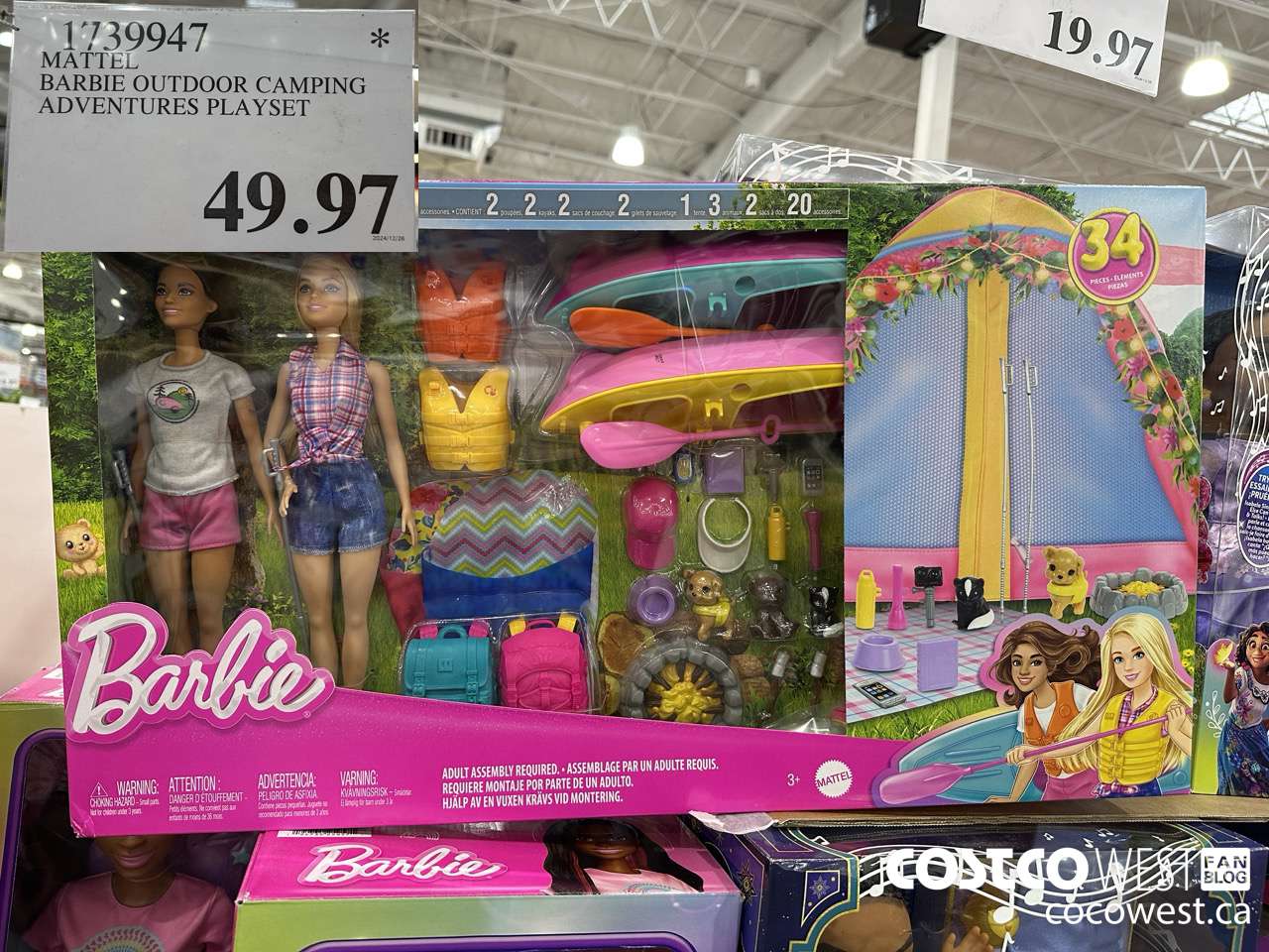 1739947 MATTEL BARBIE OUTDOOR CAMPING ADVENTURES PLAYSET  $49.97