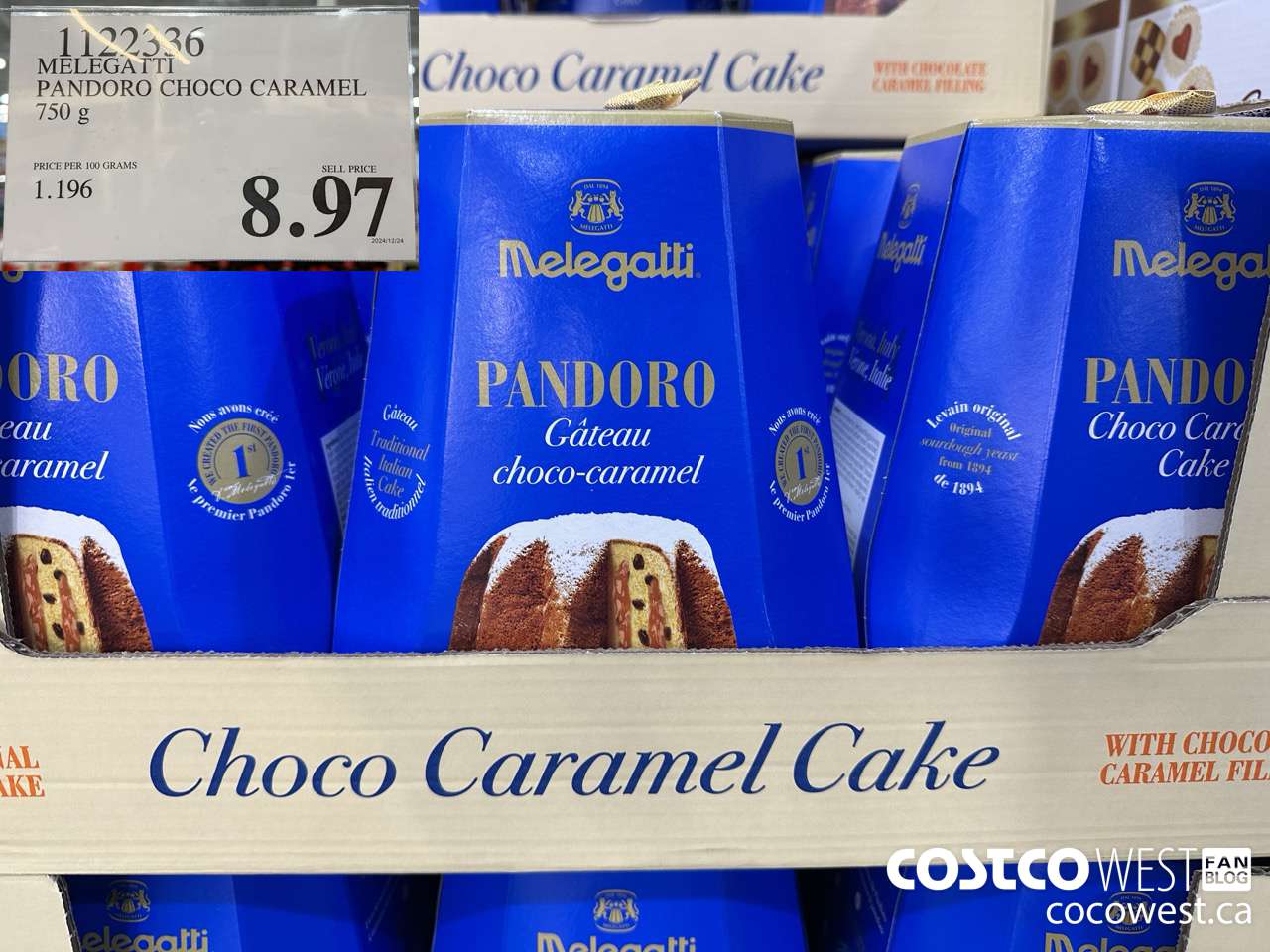 1122336 MELEGATTI PANDORO CHOCO CARAMEL 750G $8.97