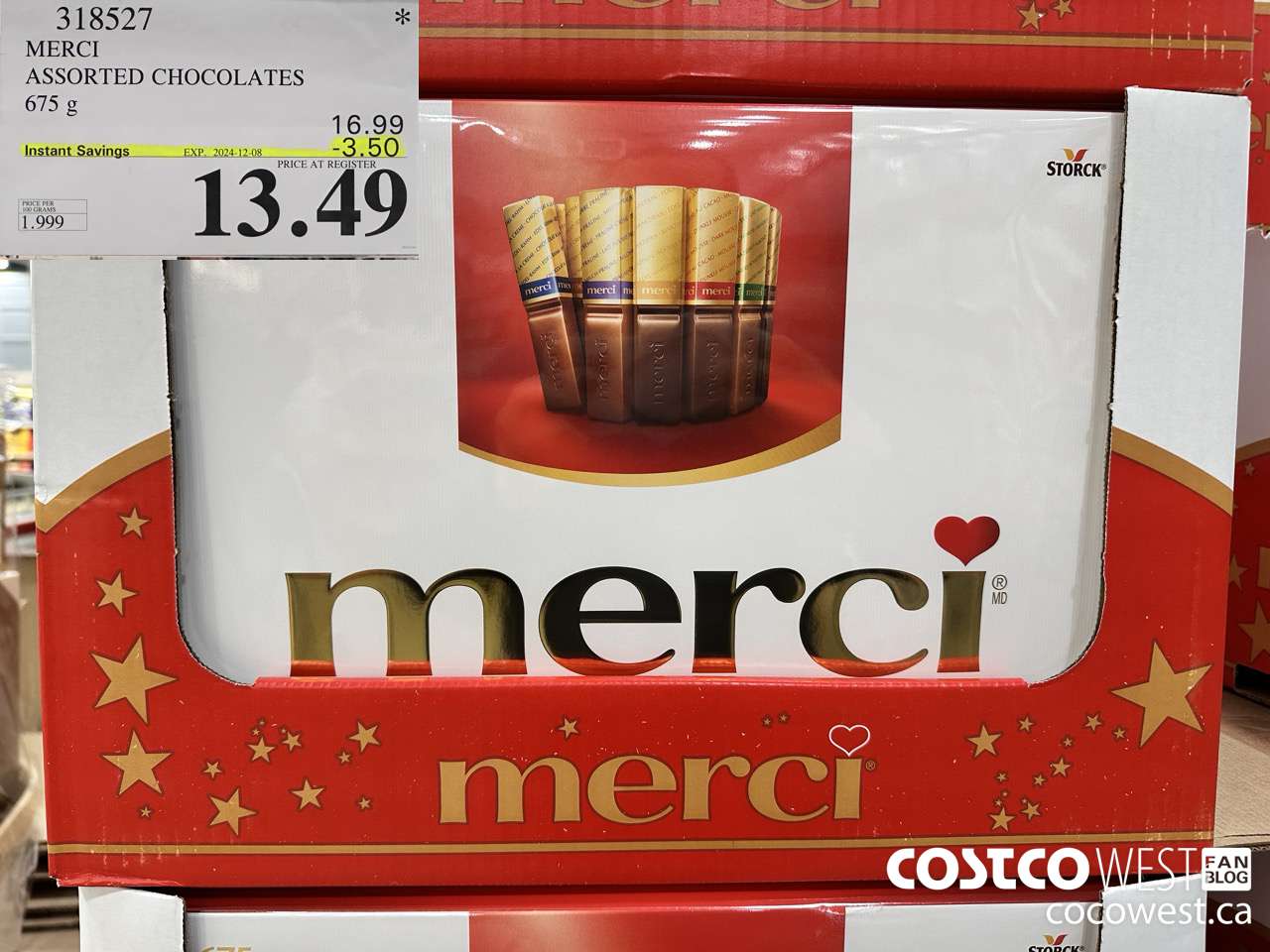 318527 MERCI ASSORTED CHOCOLATES 675 g ($3.50 INSTANT SAVINGS EXPIRES ON 2024-12-08) $13.49