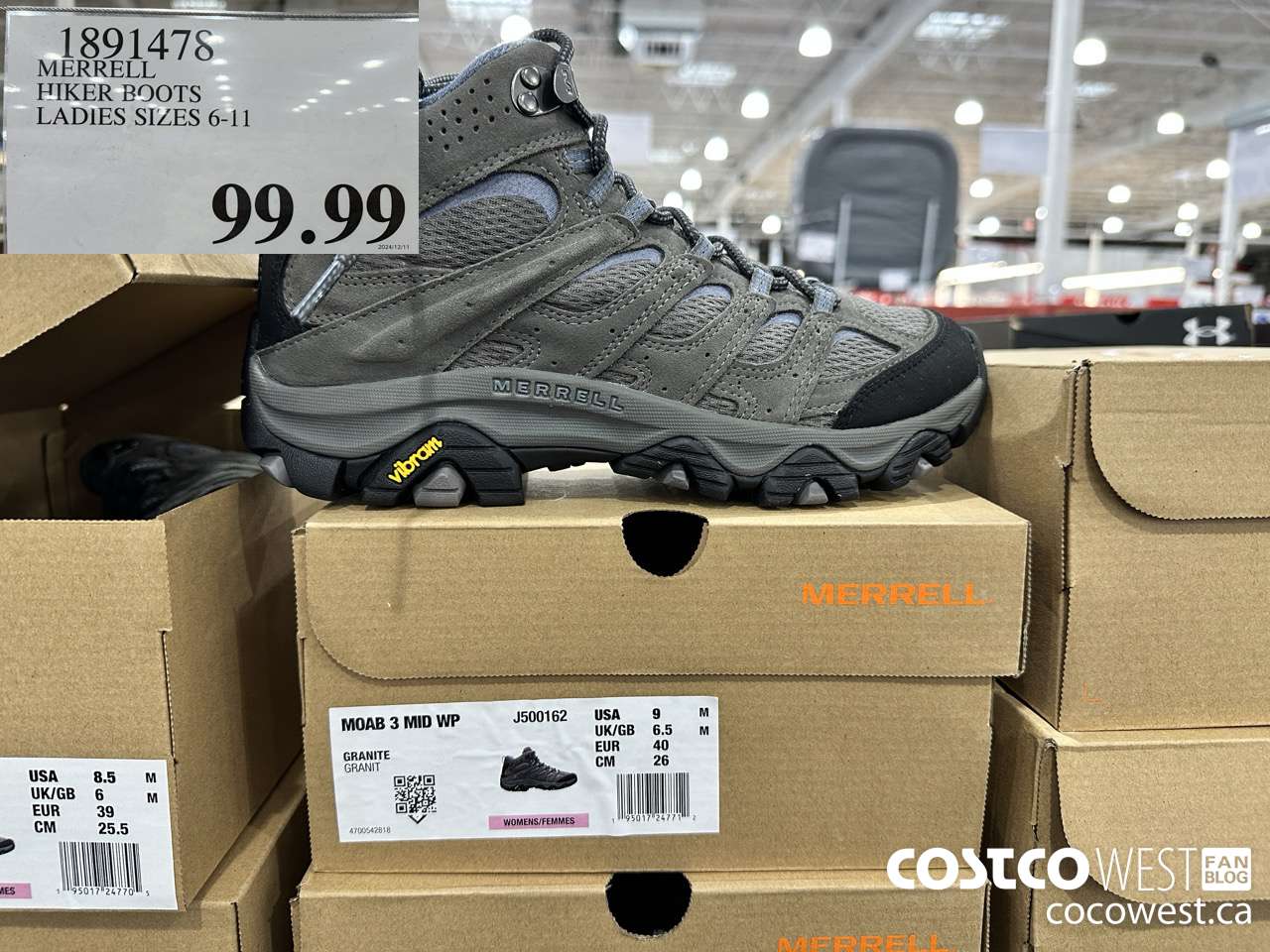 1891478 MERRELL HIKER BOOTS LADIES SIZES 6-11 $99.99