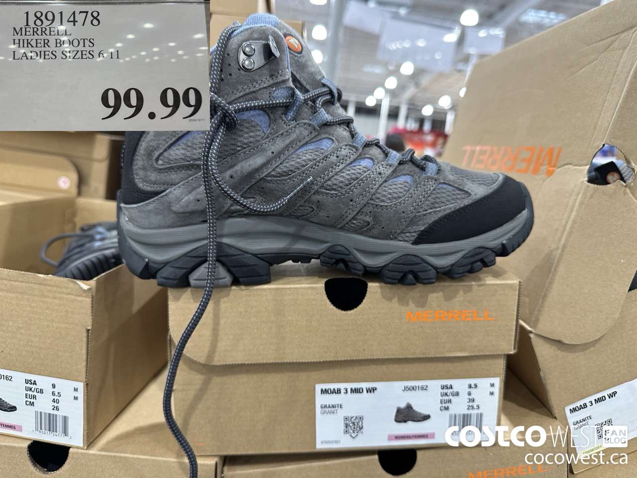 1891478 MERRELL HIKER BOOTS LADIES SIZES 6-11 $99.99