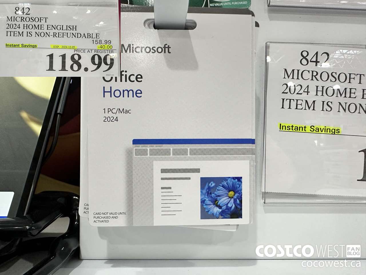 842 MICROSOFT 2024 HOME ENGLISH ITEM IS NON-REFUNDABLE ($40.00 INSTANT SAVINGS EXPIRES ON 2024-12-05) $118.99