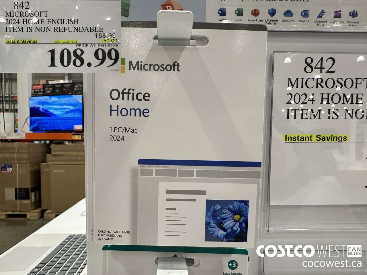 842 MICROSOFT 2024 HOME ENGLISH ITEM IS NON-REFUNDABLE ($50.00 INSTANT SAVINGS EXPIRES ON 2024-12-31) $108.99