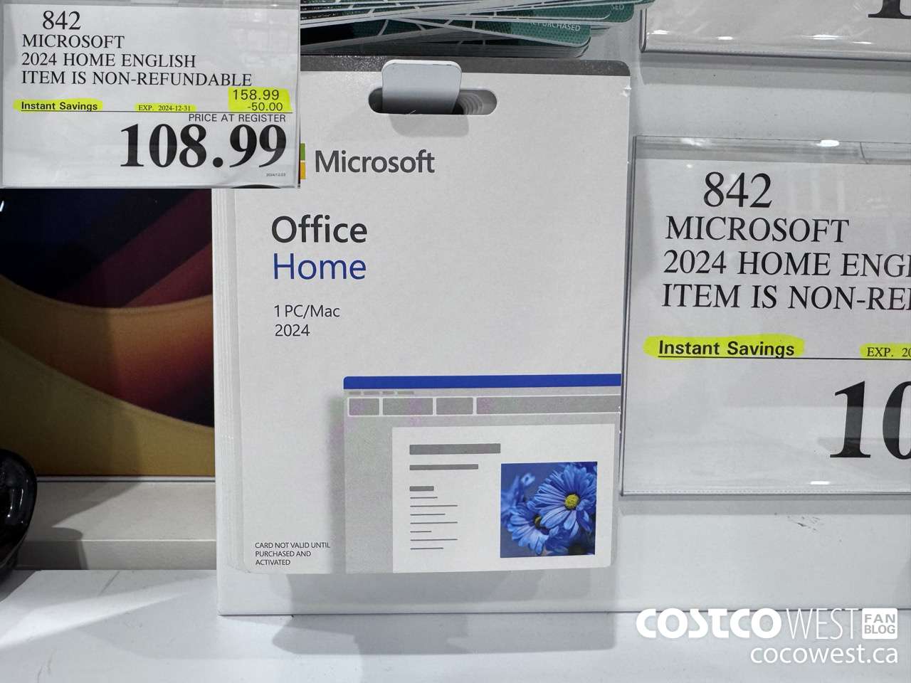 842 MICROSOFT 2024 HOME ENGLISH ITEM IS NON-REFUNDABLE ($50.00 INSTANT SAVINGS EXPIRES ON 2024-12-31) $108.99