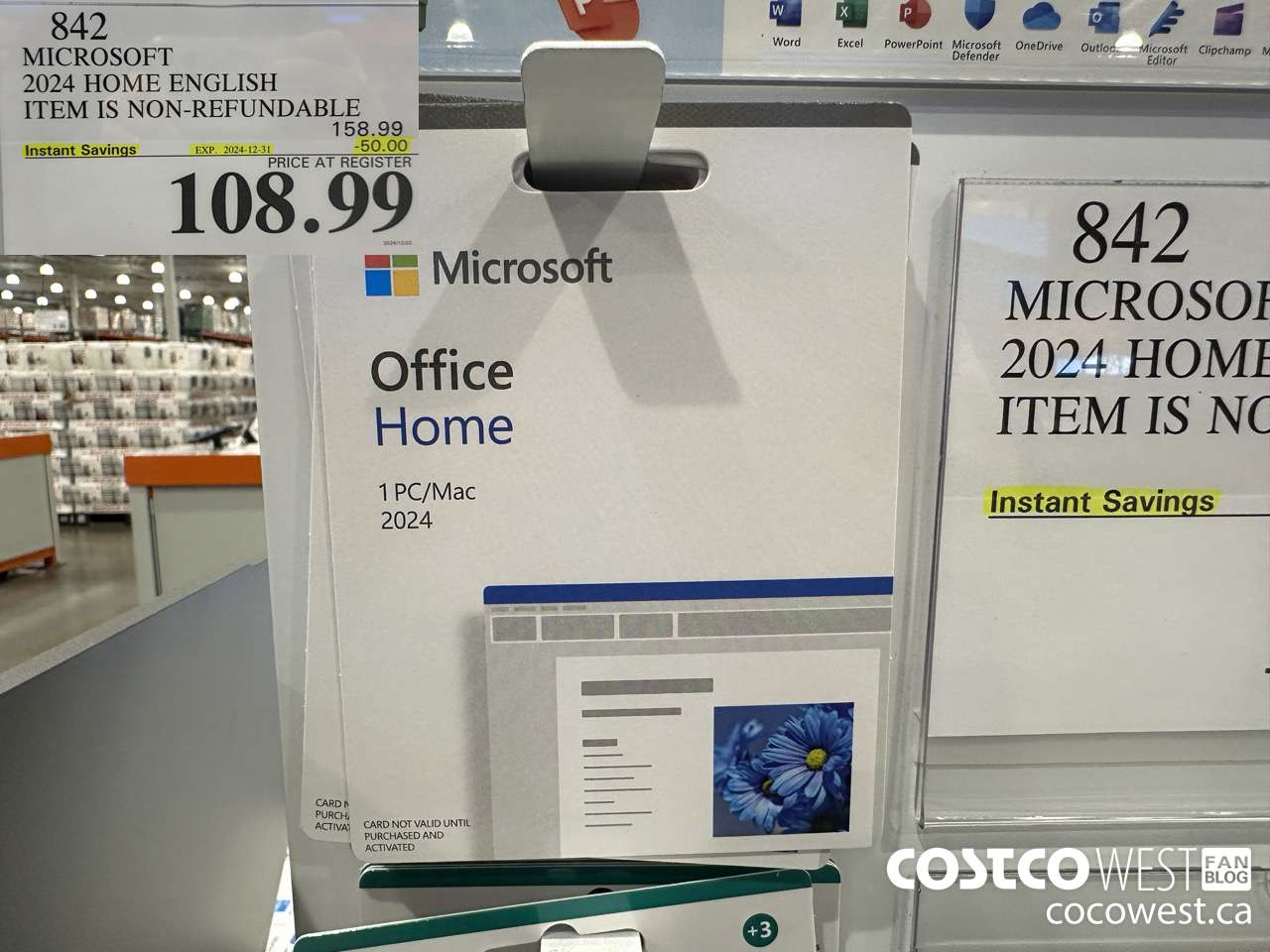 842 MICROSOFT 2024 HOME ENGLISH ITEM IS NON-REFUNDABLE ($50.00 INSTANT SAVINGS EXPIRES ON 2024-12-31) $108.99