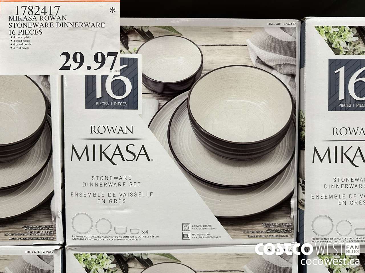 1782417 MIKASA ROWAN STONEWARE DINNERWARE 16 PIECES  $29.97