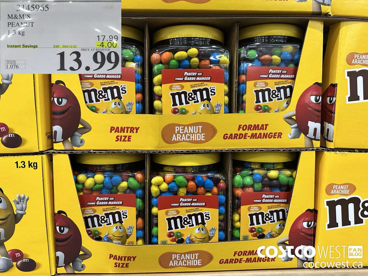 3145965 M&M'S PEANUT 1.3 KG ($4.00 INSTANT SAVINGS EXPIRES ON 2024-12-22) $13.99