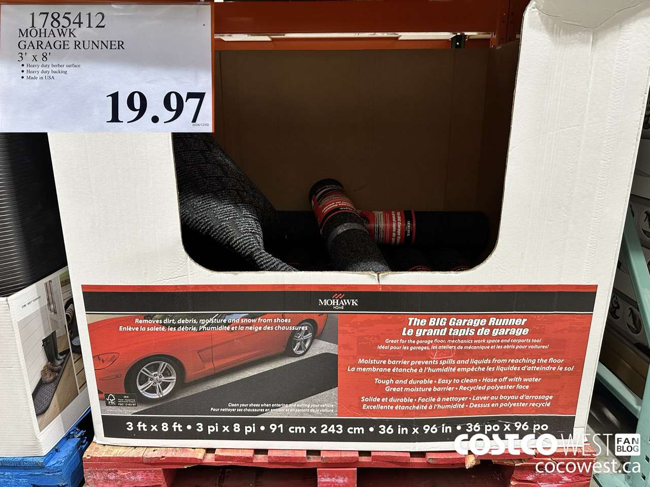 1785412 MOHAWK GARAGE RUNNER 3' X 8' $19.97