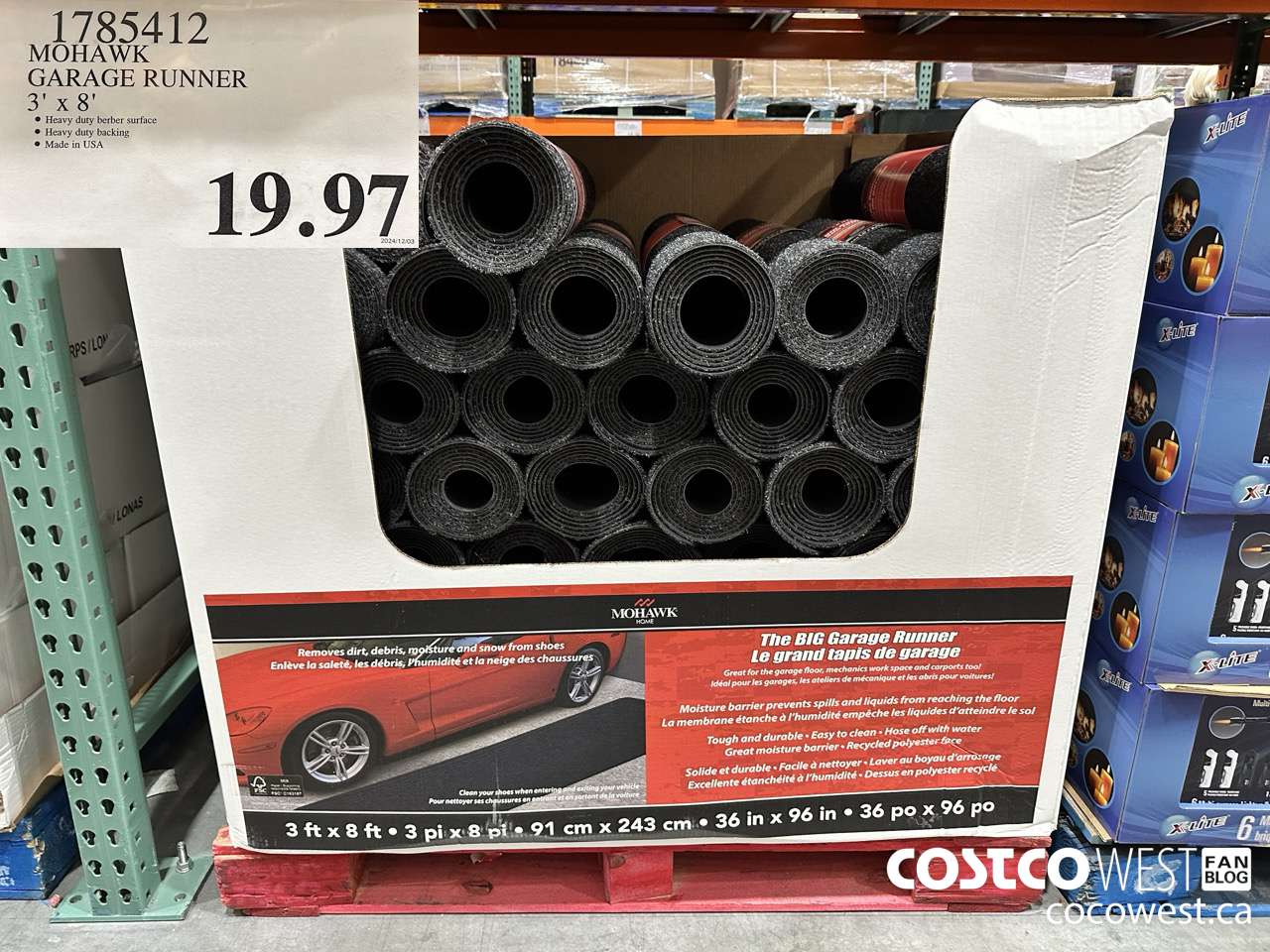 1785412 MOHAWK GARAGE RUNNER 3' X 8' $19.97