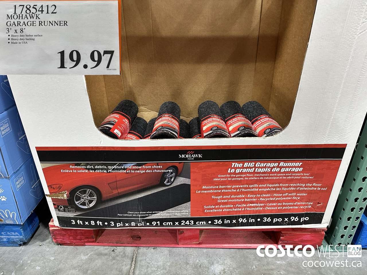 1785412 MOHAWK GARAGE RUNNER 3' X 8' $19.97