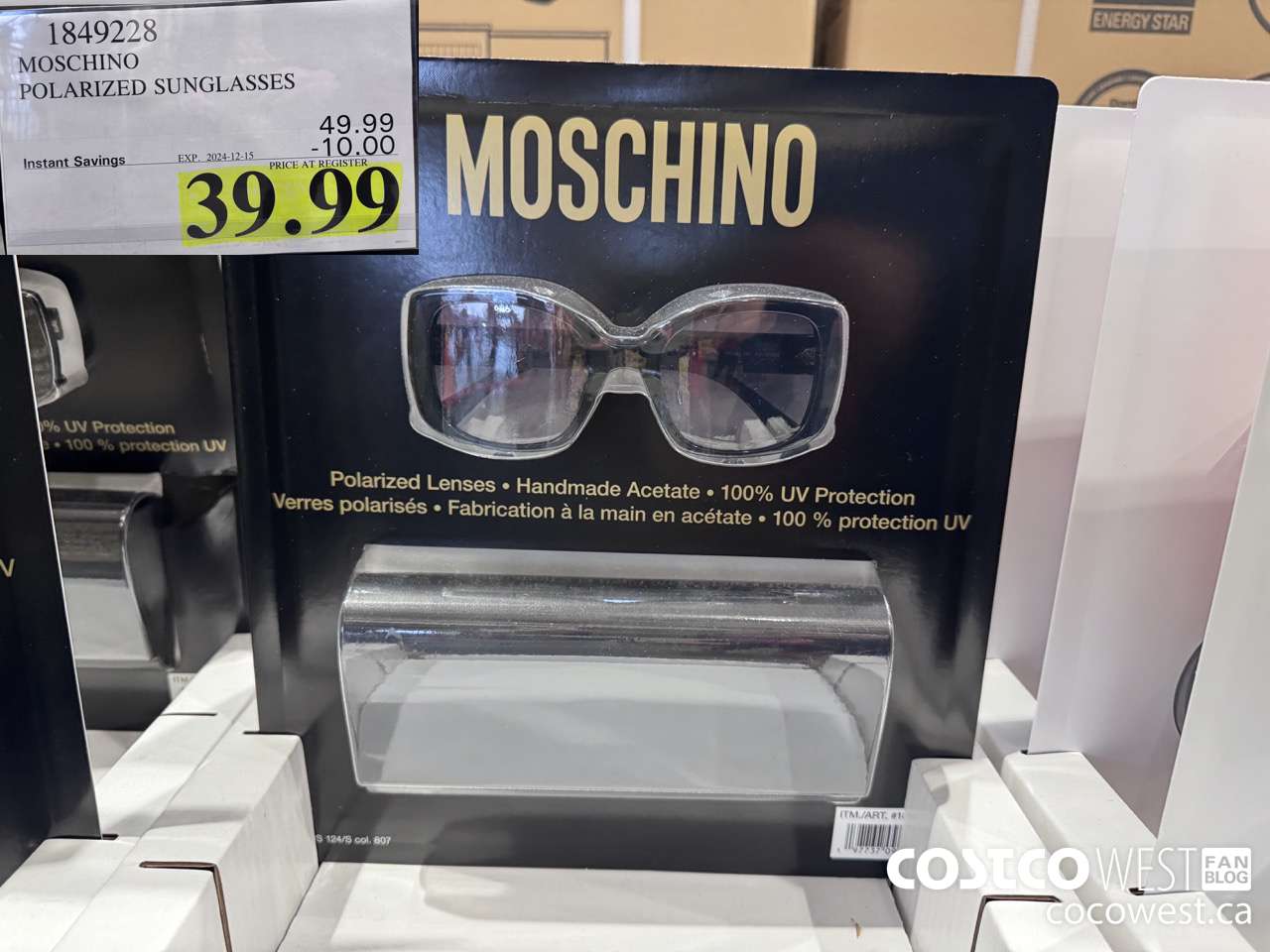 1849228 MOSCHINO POLARIZED SUNGLASSES ($10.00 INSTANT SAVINGS EXPIRES ON 2024-12-15) $39.99