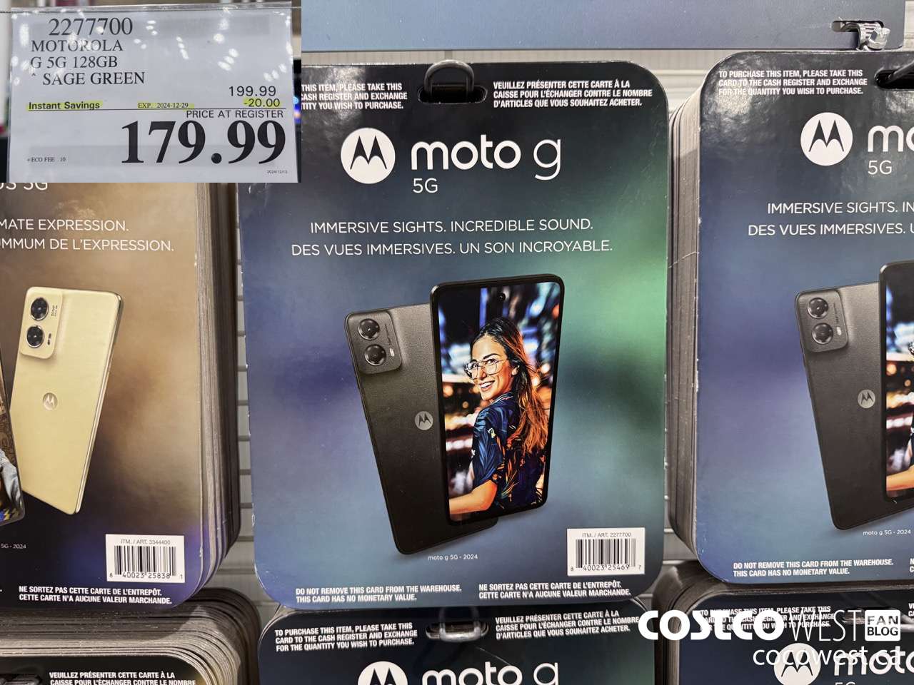 2277700 MOTOROLA G 5G 128GB SAGE GREEN ($20.00 INSTANT SAVINGS EXPIRES ON 2024-12-29) $179.99