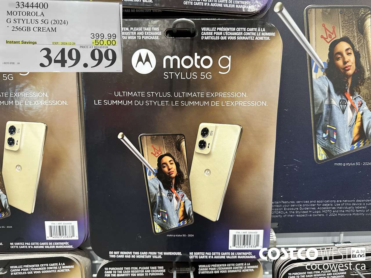 3344400 MOTOROLA G STYLUS 5G (2024) 256GB CREAM ($50.00 INSTANT SAVINGS EXPIRES ON 2024-12-29) $349.99