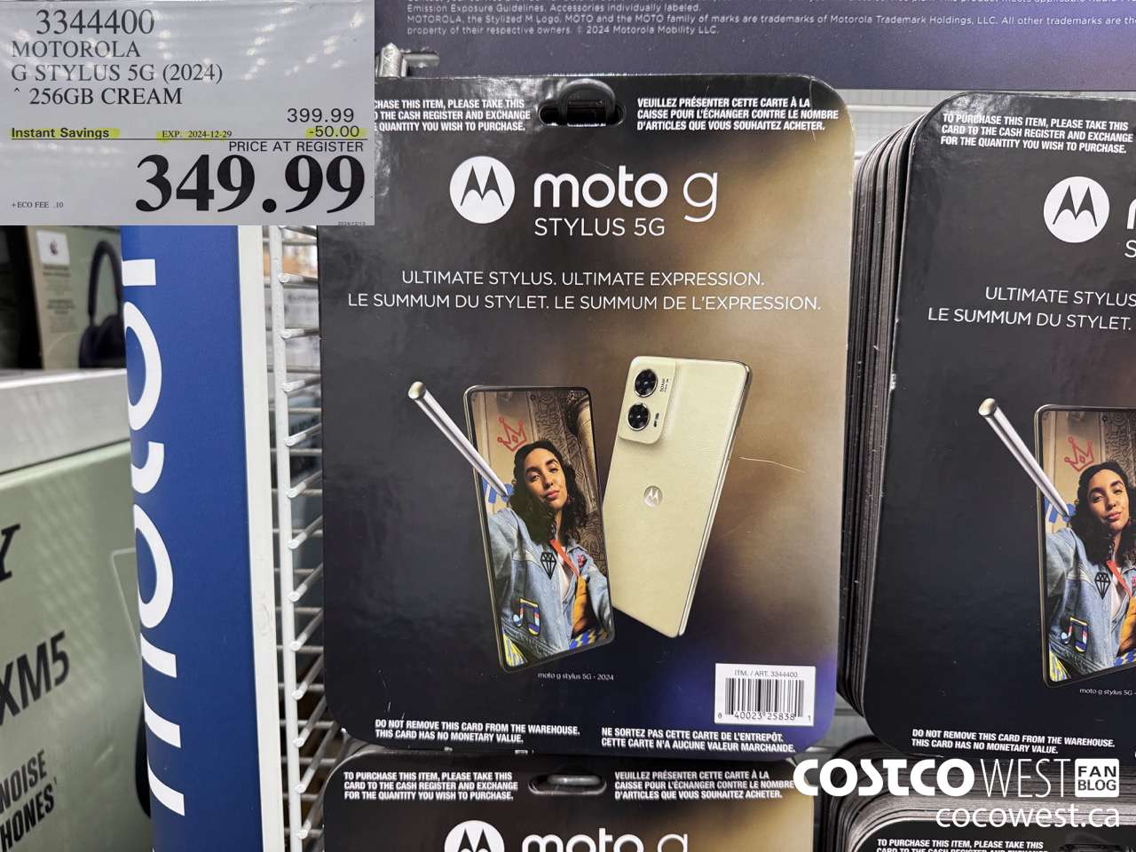 3344400 MOTOROLA G STYLUS 5G (2024) 256GB CREAM ($50.00 INSTANT SAVINGS EXPIRES ON 2024-12-29) $349.99