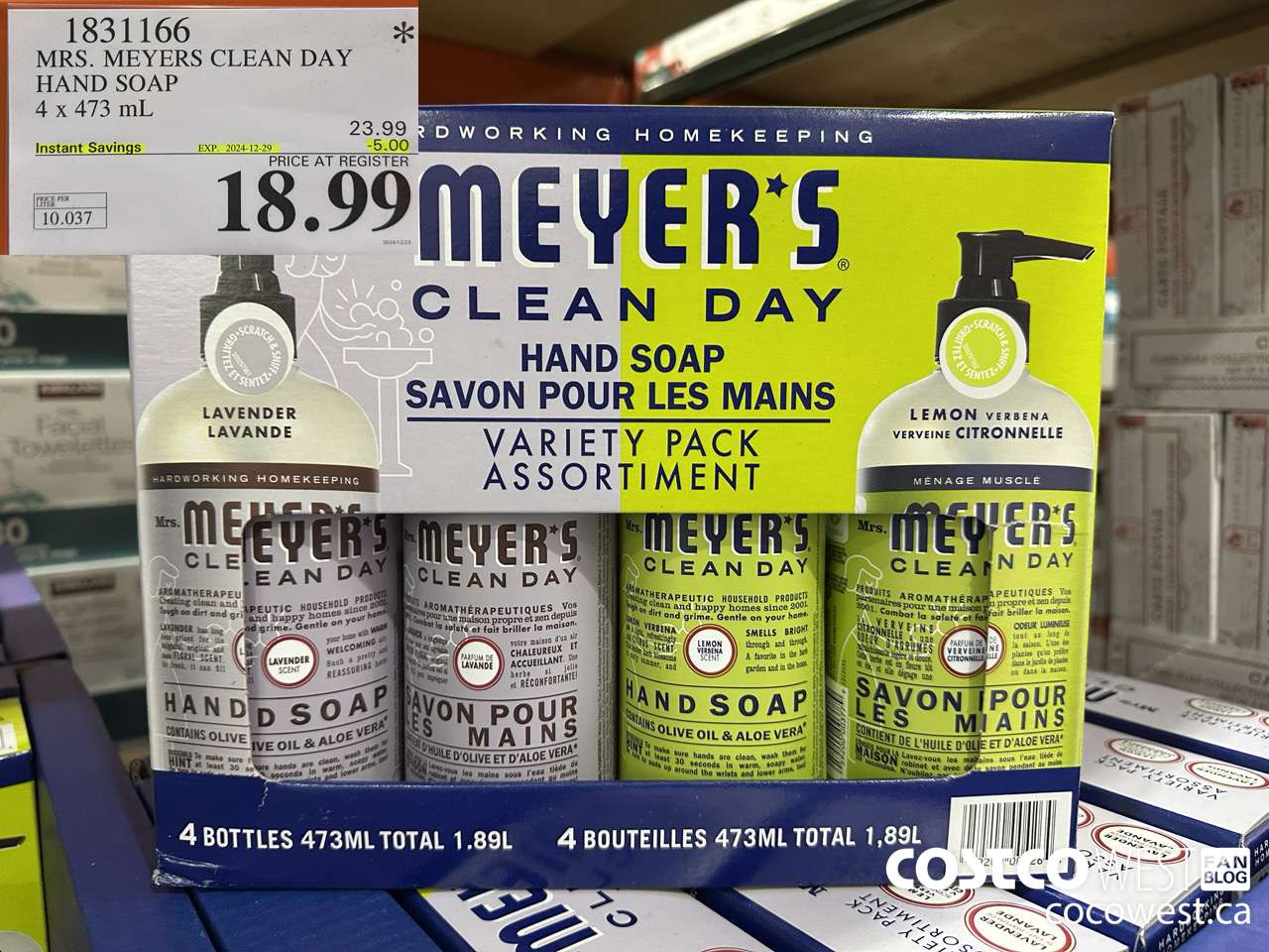 1831166 MRS. MEYERS CLEAN DAY HAND SOAP 4 X 473ML ($5.00 INSTANT SAVINGS EXPIRES ON 2024-12-29) $18.99
