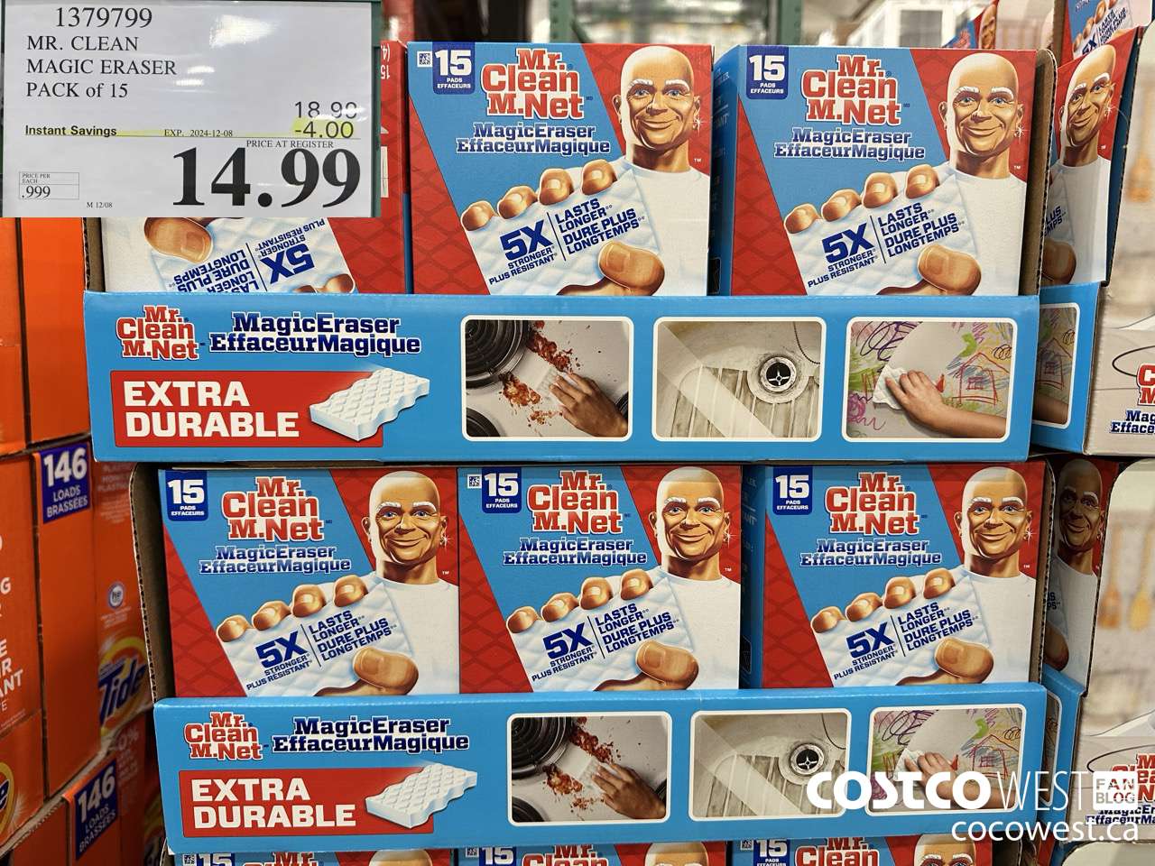 1379799 MR. CLEAN MAGIC ERASER VARIETY PACK PACK OF 15 ($4.00 INSTANT SAVINGS EXPIRES ON 2024-12-08) $14.99
