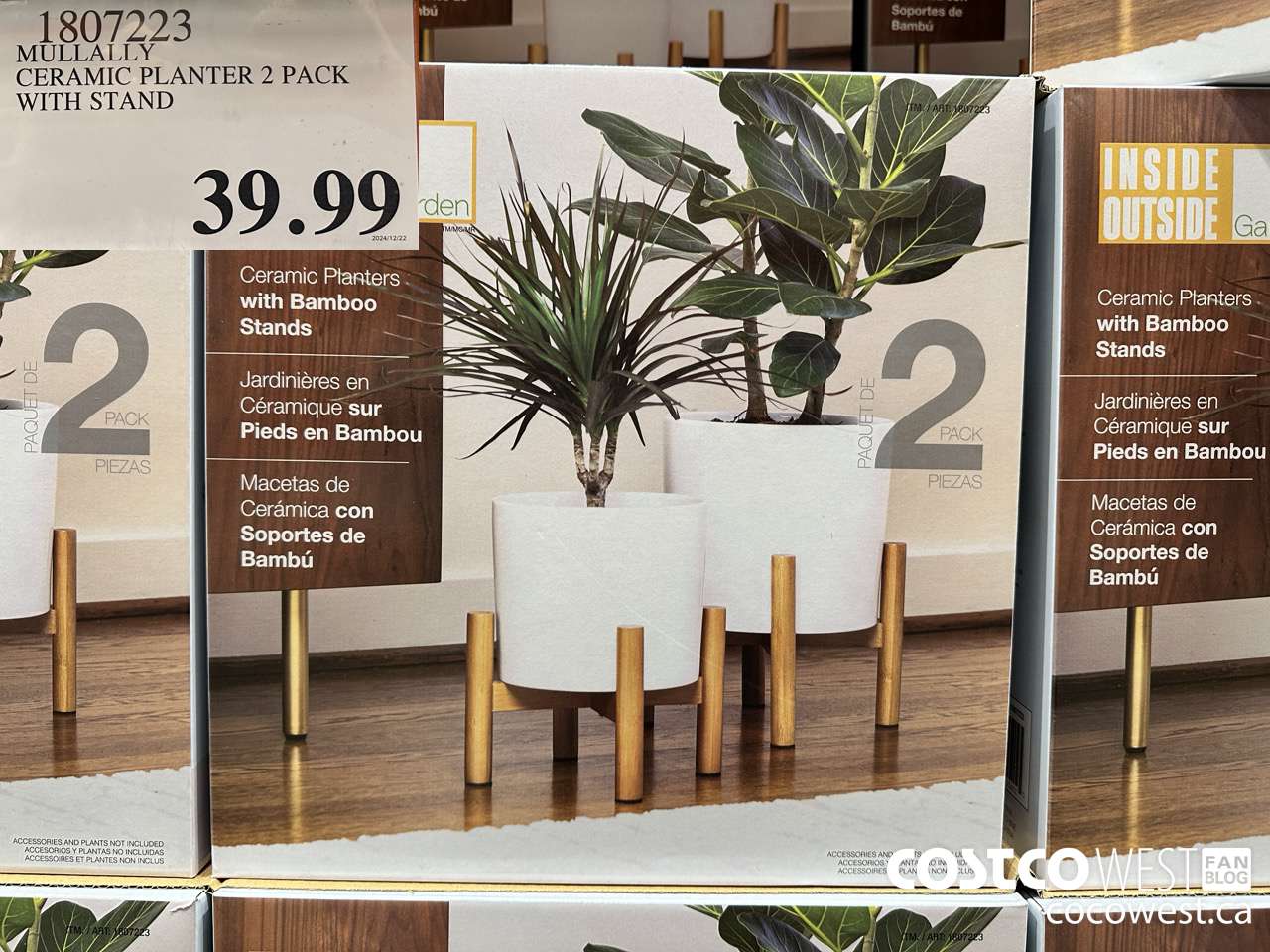 1807223 MULLALLY CERAMIC PLANTER 2 PACK WITH STAND  $39.99