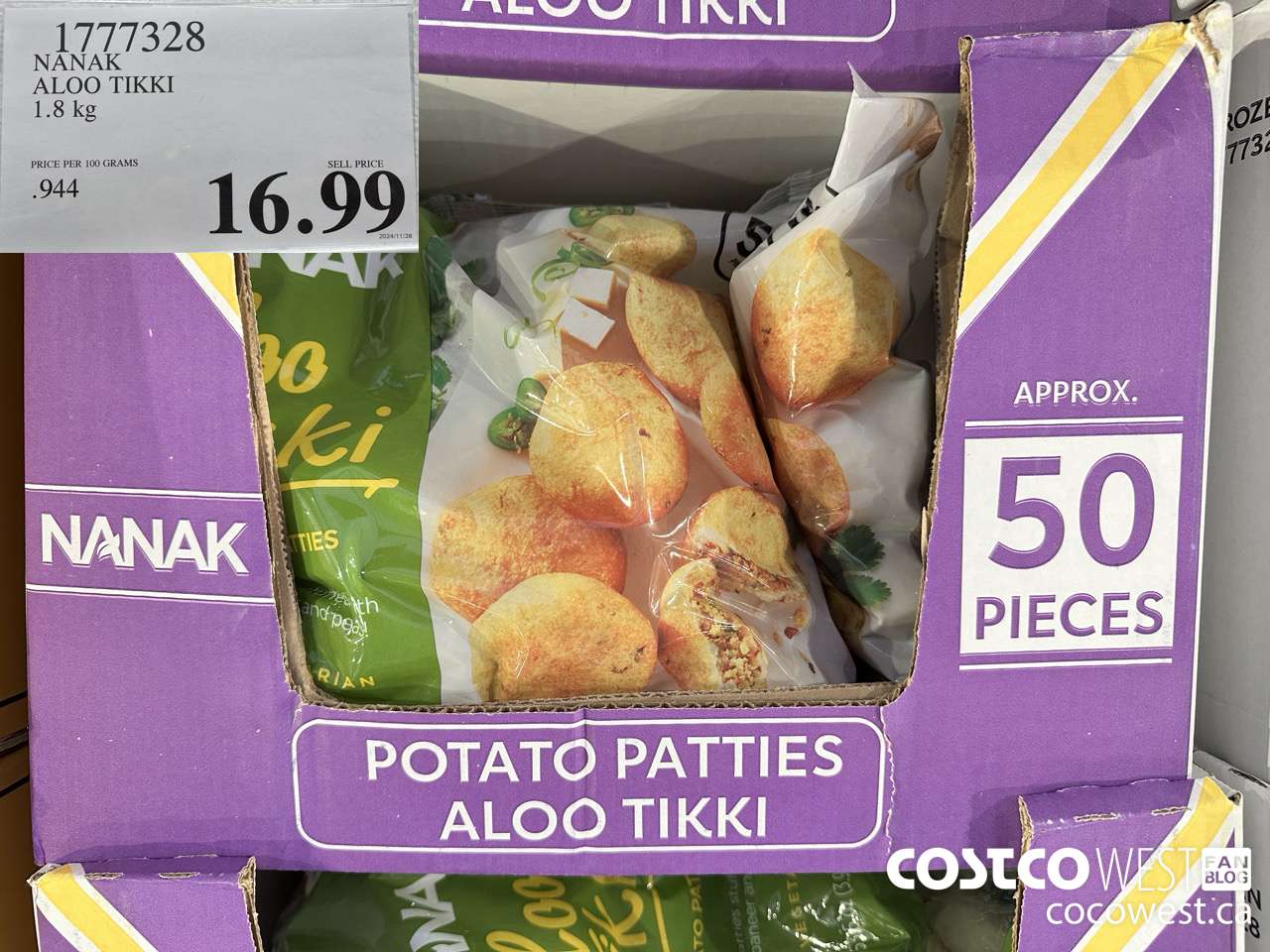 1777328 NANAK ALOO TIKKI 1.8KG $16.99