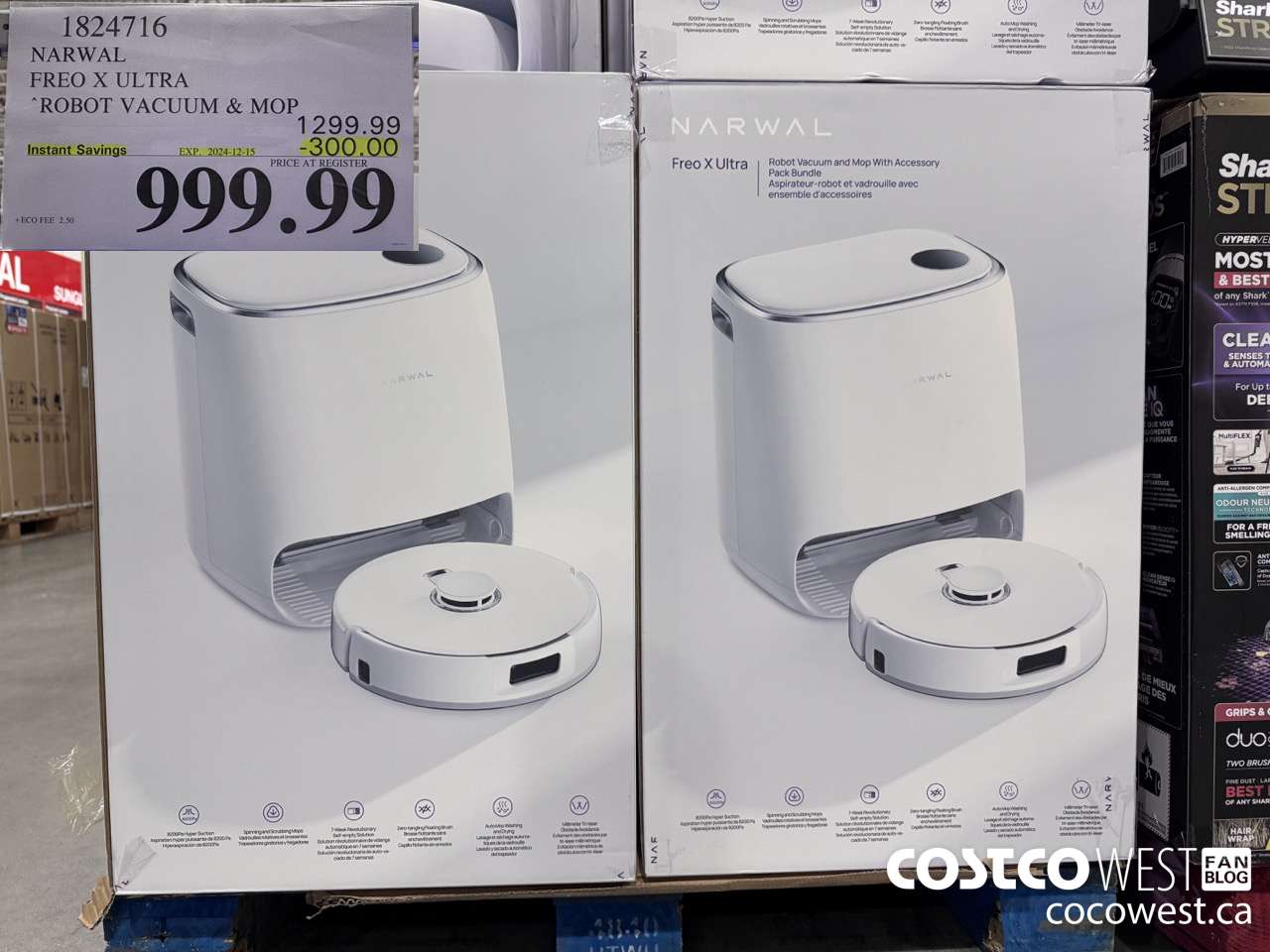 1824716 NARWAL FREO ULTRA ROBOT VACUUM & MOP ($300.00 INSTANT SAVINGS EXPIRES ON 2024-12-15) $999.99