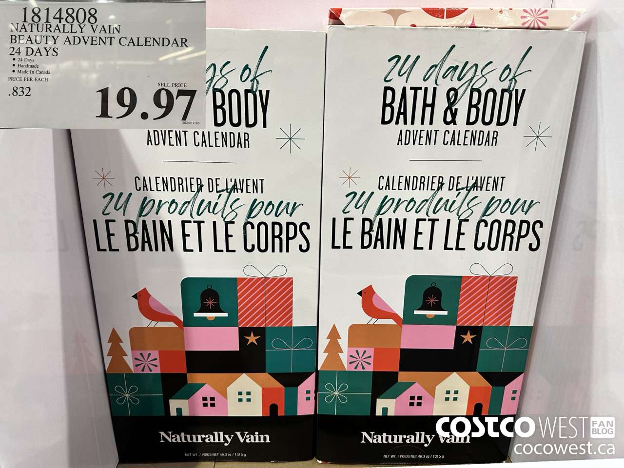 1814808 NATURALLY VAIN BEAUTY ADVENT CALENDAR 24 DAYS $19.97