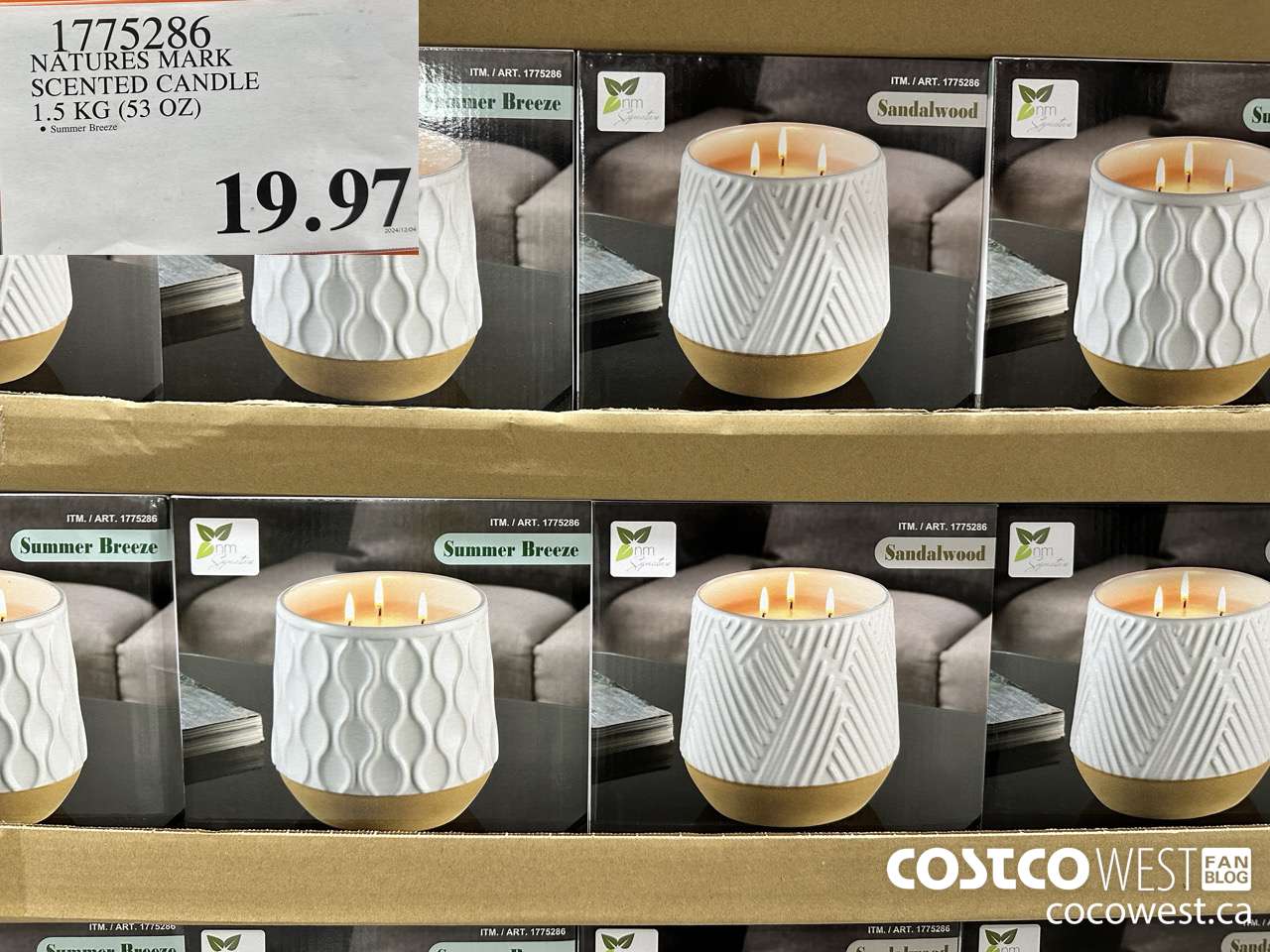 1775286 NATURE'S MARK SCENTED CANDLE 53 OZ $19.97