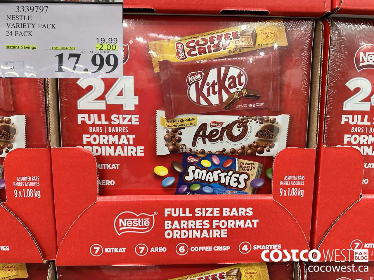 3339797 NESTLE VARIETY PACK 24 PACK ($2.00 INSTANT SAVINGS EXPIRES ON 2024-12-31) $17.99