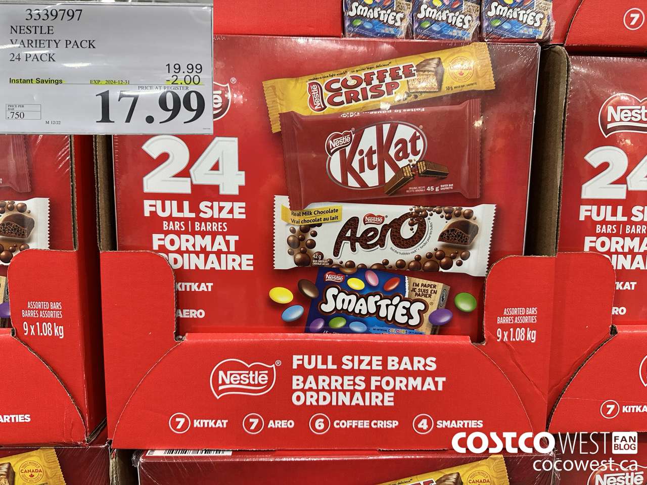 3339797 NESTLE VARIETY PACK 24 PACK ($2.00 INSTANT SAVINGS EXPIRES ON 2024-12-31) $17.99