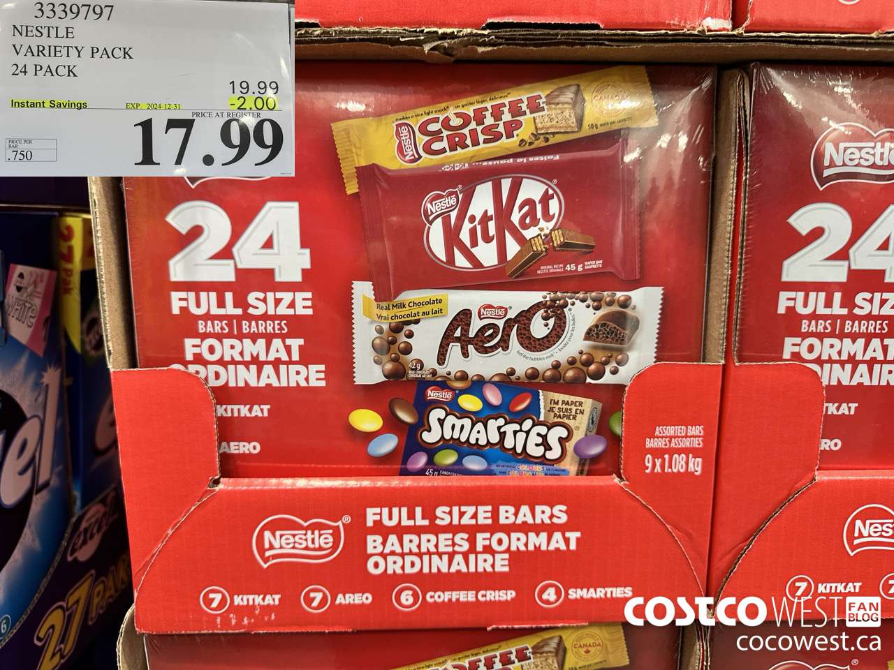 3339797 NESTLE VARIETY PACK 24 PACK ($2.00 INSTANT SAVINGS EXPIRES ON 2024-12-31) $17.99