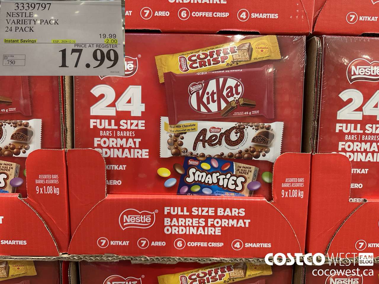 3339797 NESTLE VARIETY PACK 24 PACK ($2.00 INSTANT SAVINGS EXPIRES ON 2024-12-31) $17.99