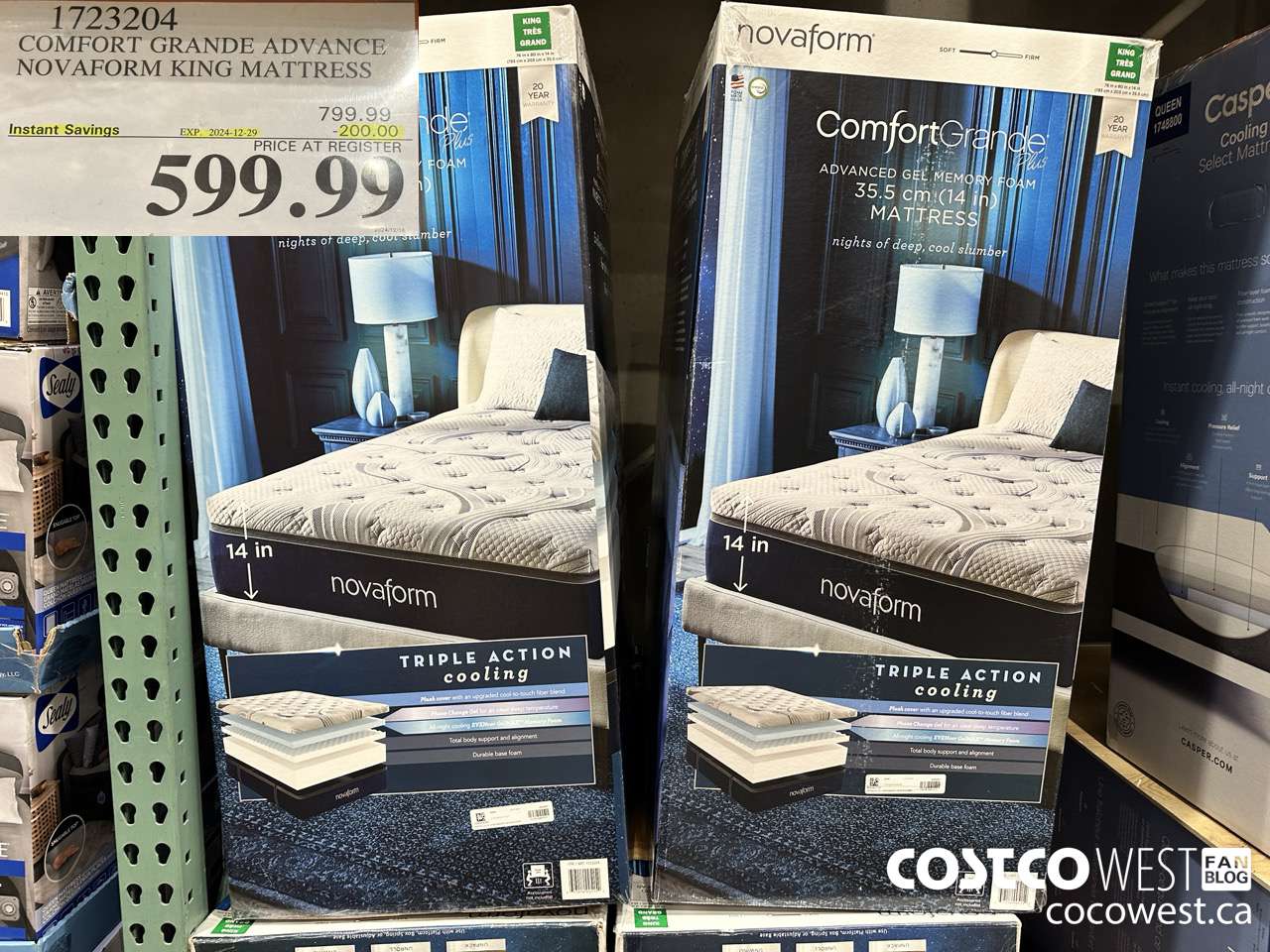 1723204 NOVAFORM COMFORT GRANDE ADVANCED KING MATTRESS ($200.00 INSTANT SAVINGS EXPIRES ON 2024-12-29) $599.99