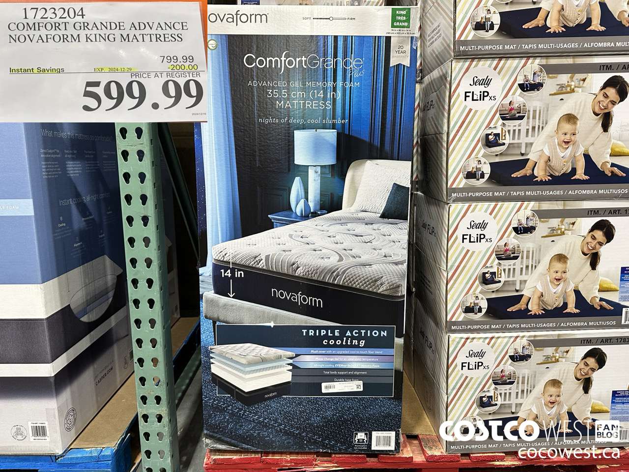 1723204 NOVAFORM COMFORT GRANDE ADVANCED KING MATTRESS ($200.00 INSTANT SAVINGS EXPIRES ON 2024-12-29) $599.99
