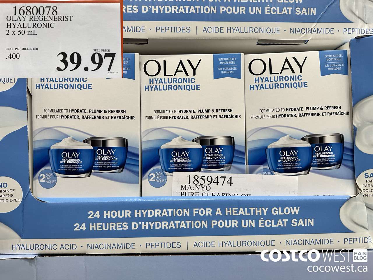 1680078 OLAY REGENERIST HYALURONIC 2 X 50ML $39.97