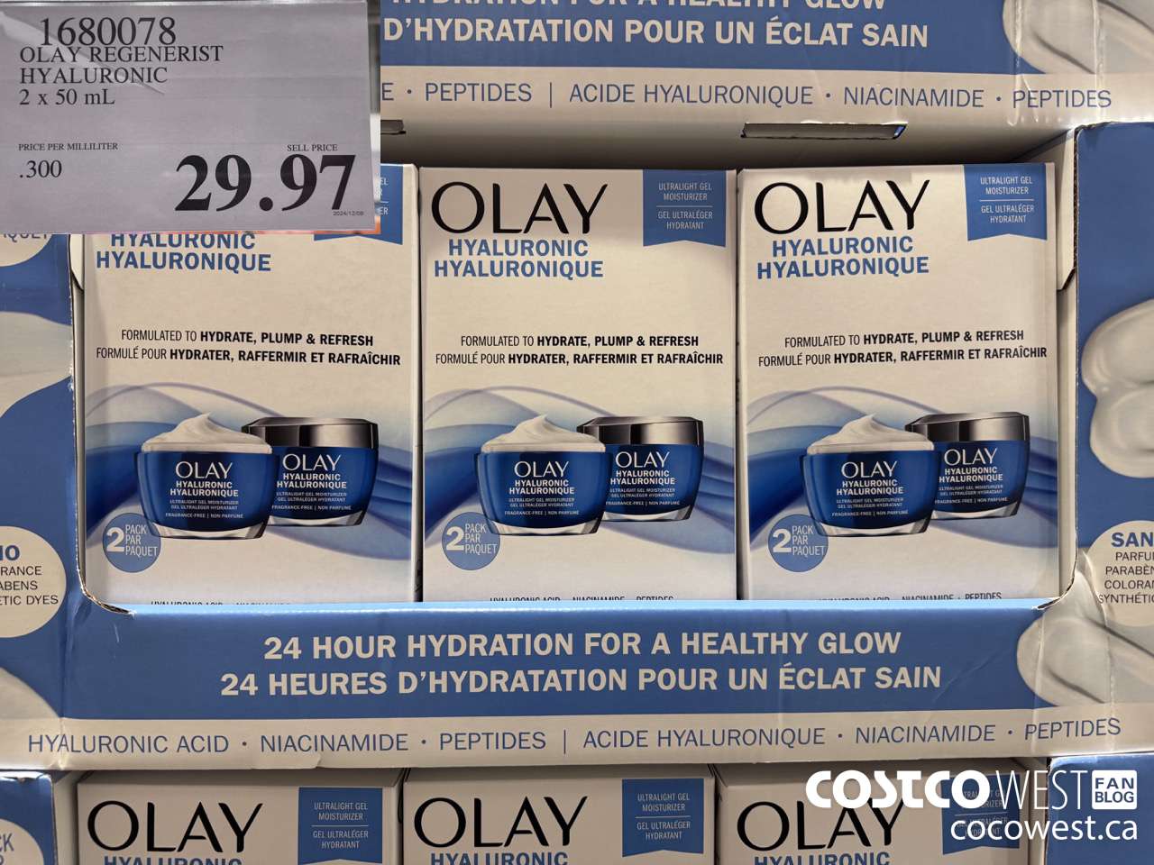 1680078 OLAY REGENERIST HYALURONIC 2 X 50ML $29.97