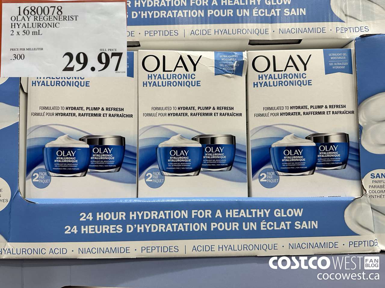 1680078 OLAY REGENERIST HYALURONIC 2 X 50ML $29.97