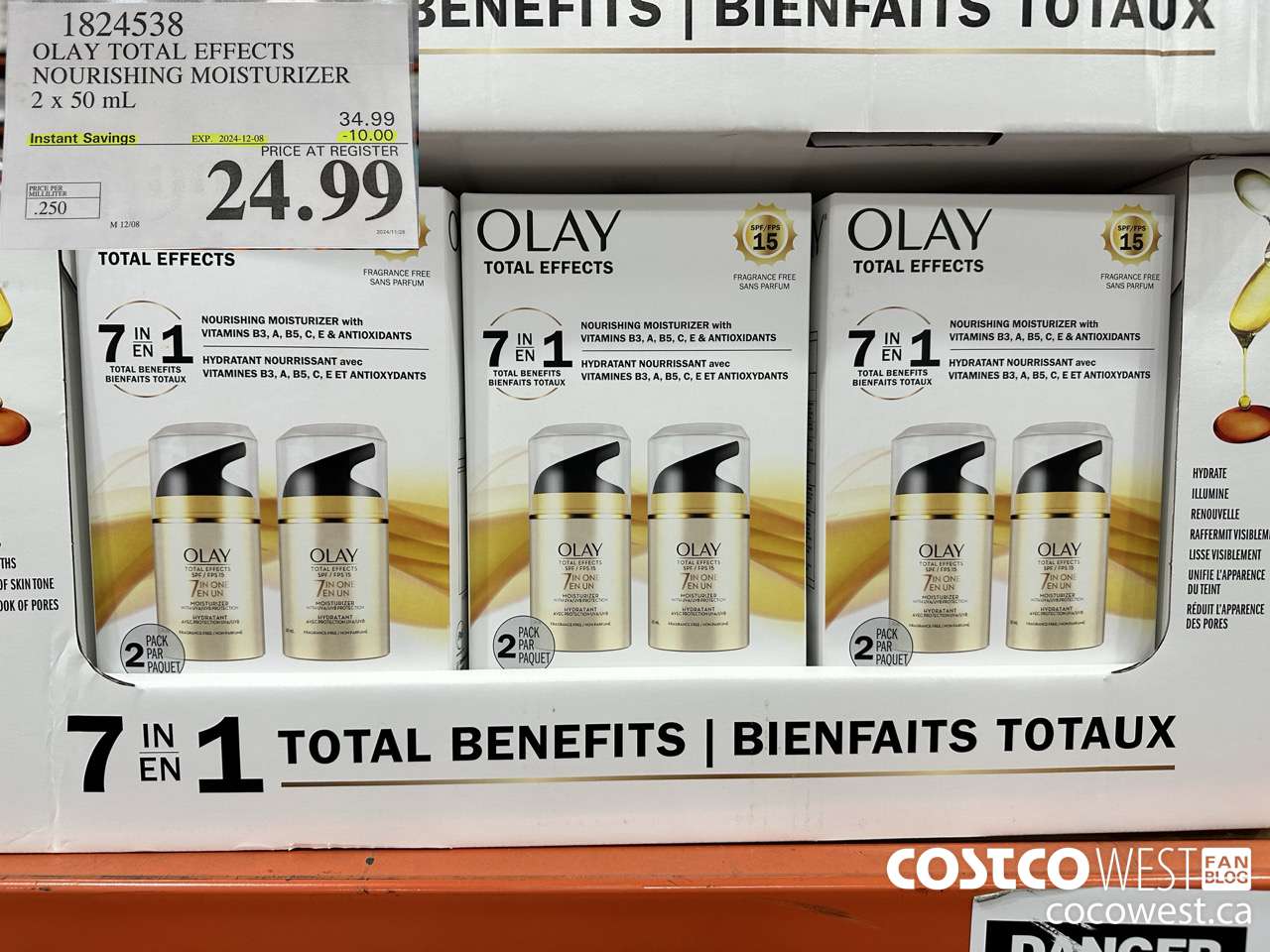1824538 OLAY TOTAL EFFECTS NOURISHING MOISTURIZER 2 X 50ML ($10.00 INSTANT SAVINGS EXPIRES ON 2024-12-08) $24.99