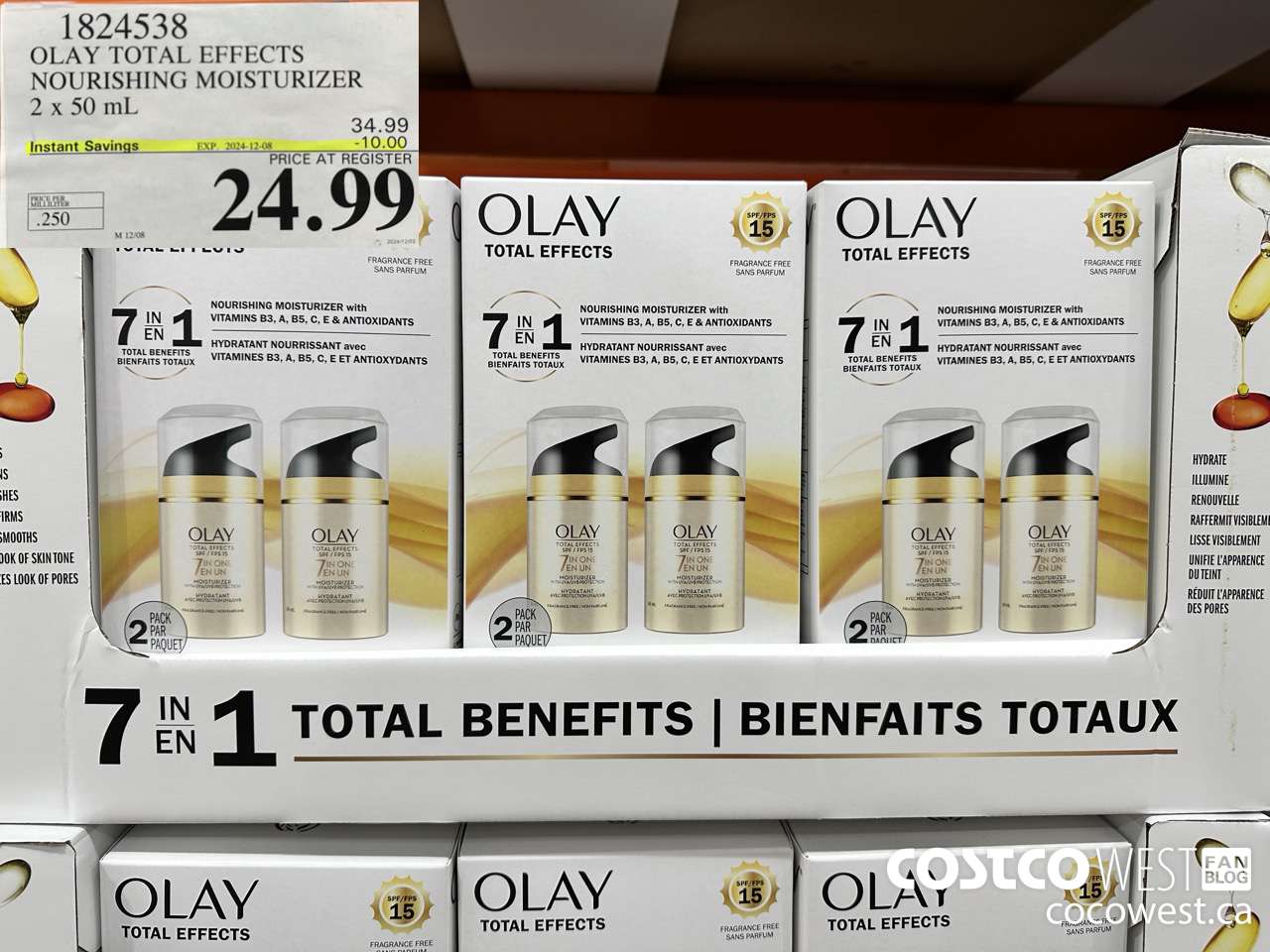 1824538 OLAY TOTAL EFFECTS NOURISHING MOISTURIZER 2 X 50ML ($10.00 INSTANT SAVINGS EXPIRES ON 2024-12-08) $24.99
