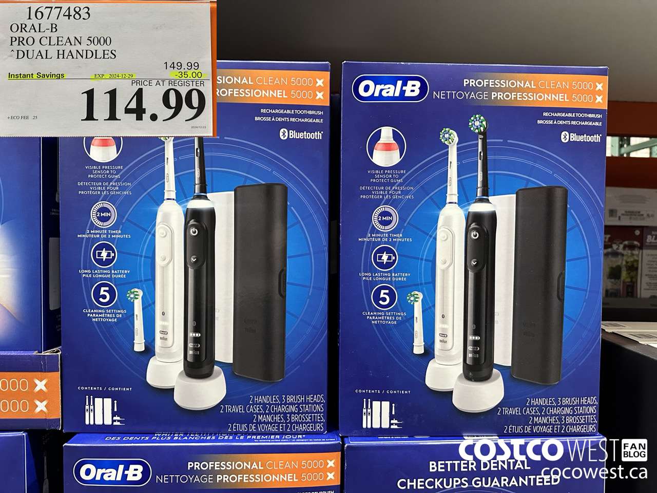1677483 ORAL-B PRO CLEAN 5000 DUAL HANDLES ($35.00 INSTANT SAVINGS EXPIRES ON 2024-12-29) $114.99