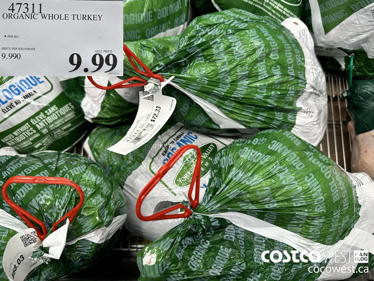 47311 ORGANIC WHOLE TURKEY $9.99