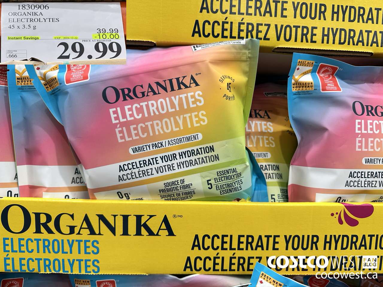 1830906 ORGANIKA ELECTROLYTES 45 x 3.5 g  ($10.00 INSTANT SAVINGS EXPIRES ON 2024-12-22) $29.99