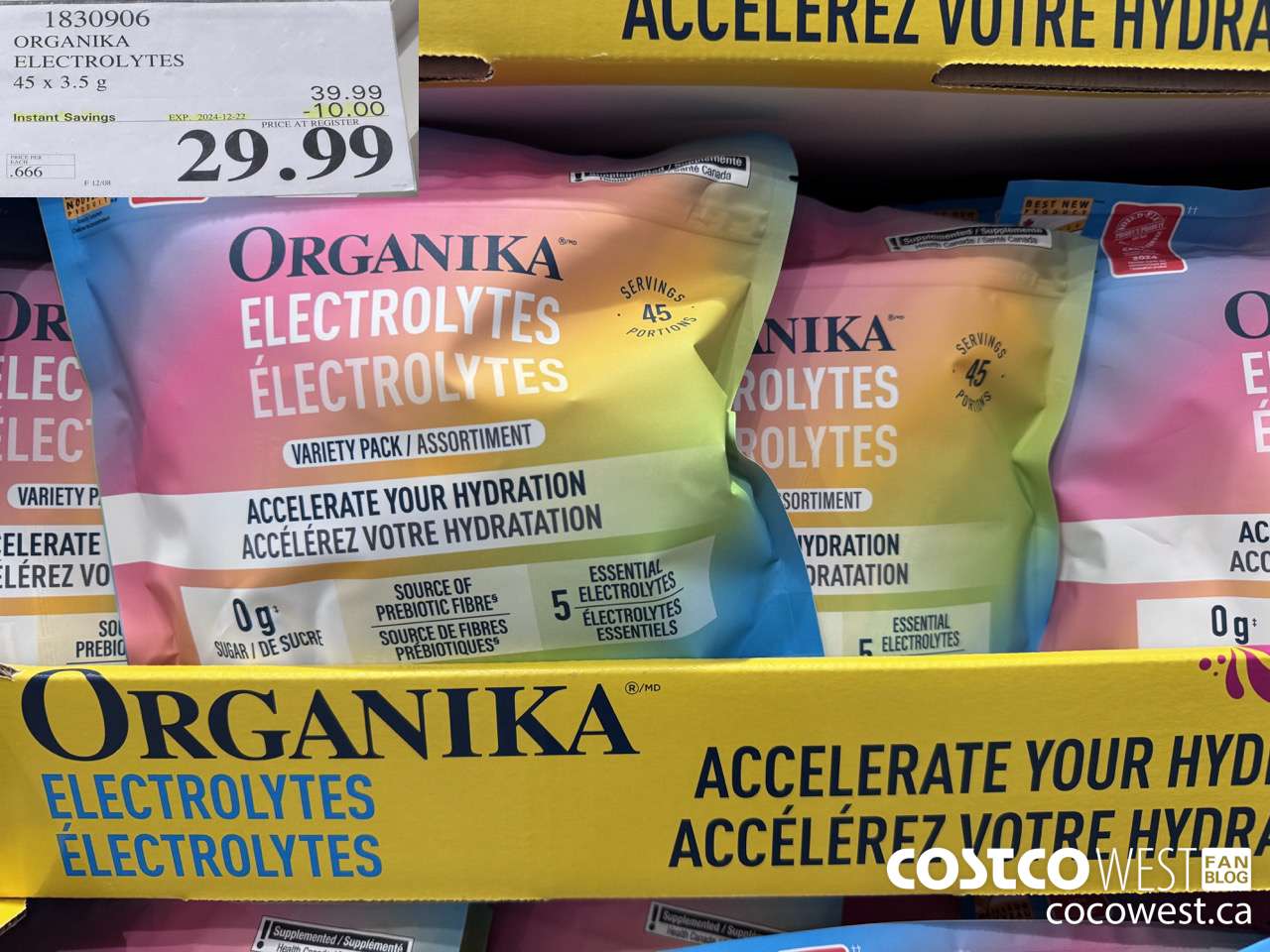 1830906 ORGANIKA ELECTROLYTES 45 x 3.5 g  ($10.00 INSTANT SAVINGS EXPIRES ON 2024-12-22) $29.99